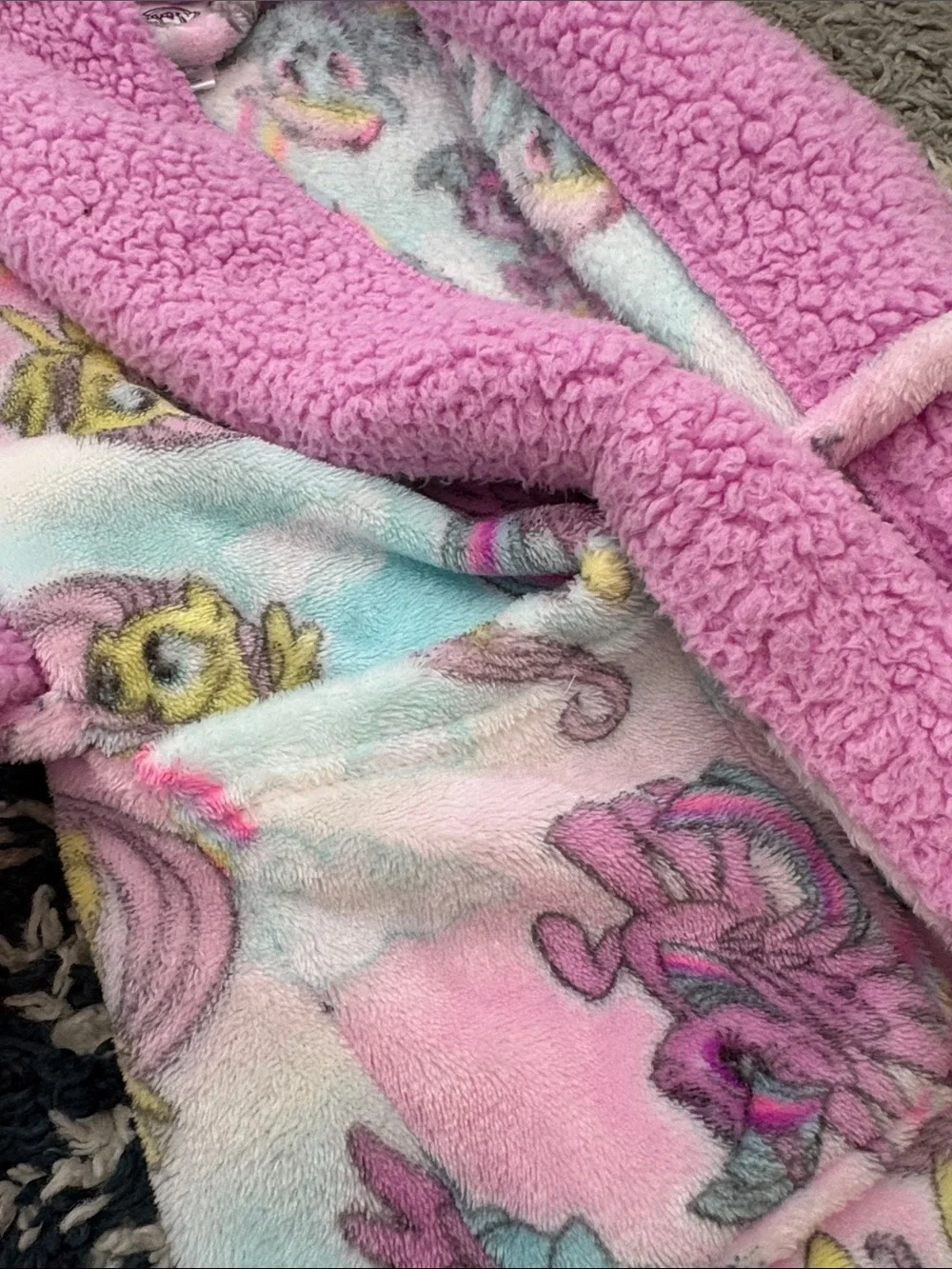 Girls' Pink Fleece Robe with My Little Pony Print